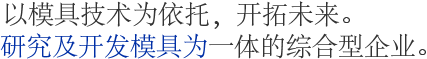 以模具技术为依托，开拓未来。研究及开发模具为一体的综合型企业。